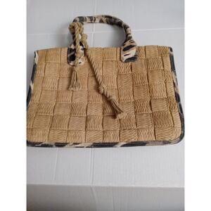 Vince Camuto Women's Orla Tote One Size Jute Zebra Fun and Fabulous